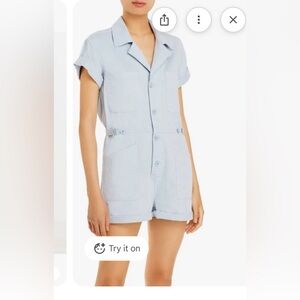 Pistola Light Blue Short-Sleeve shorts ROMPER